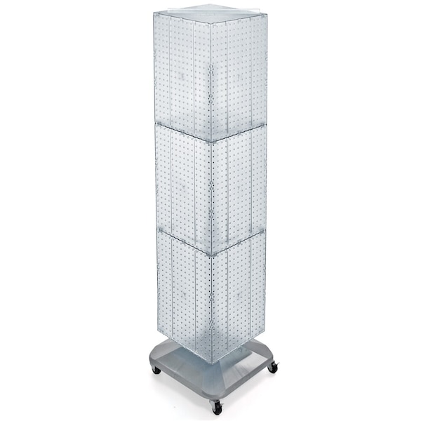 Azar Displays Four-Sided Pegboard Tower Revolving Display Panel Size 14"W x 60"H 701465-CLR - main